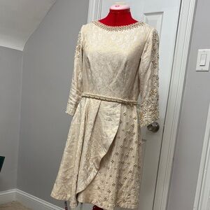 Elegant Cream Embellished Dress